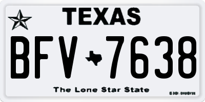 TX license plate BFV7638