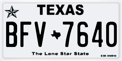 TX license plate BFV7640