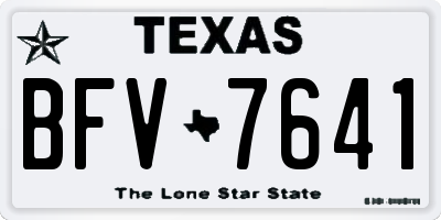 TX license plate BFV7641