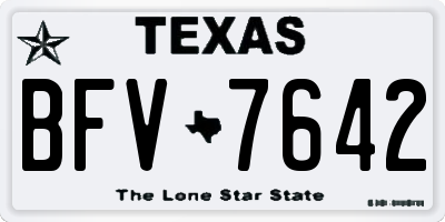 TX license plate BFV7642