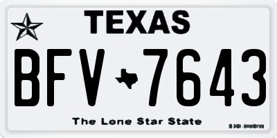 TX license plate BFV7643