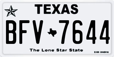 TX license plate BFV7644