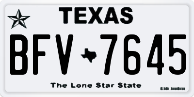 TX license plate BFV7645