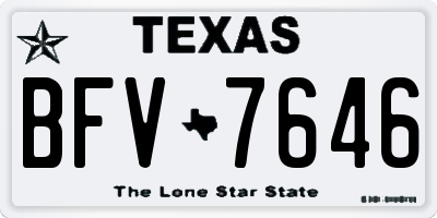 TX license plate BFV7646