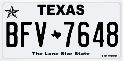 TX license plate BFV7648
