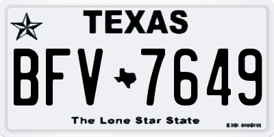 TX license plate BFV7649