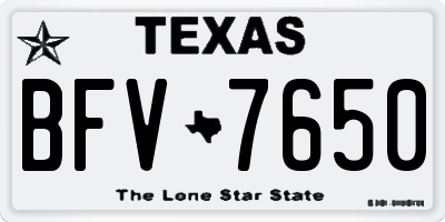 TX license plate BFV7650