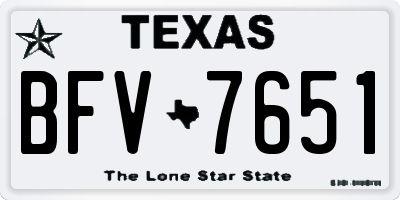 TX license plate BFV7651