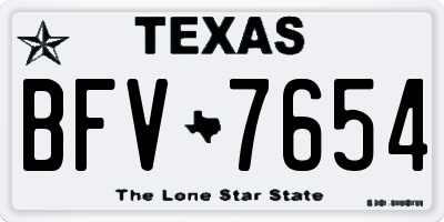 TX license plate BFV7654