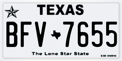 TX license plate BFV7655