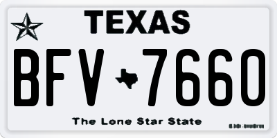 TX license plate BFV7660