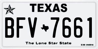 TX license plate BFV7661
