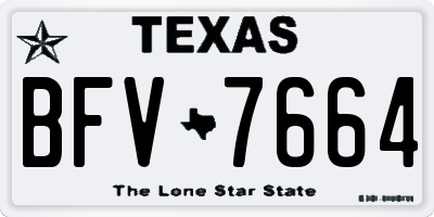 TX license plate BFV7664