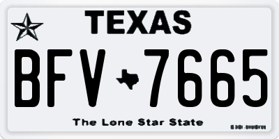 TX license plate BFV7665