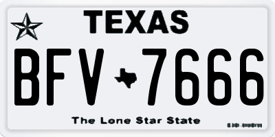TX license plate BFV7666