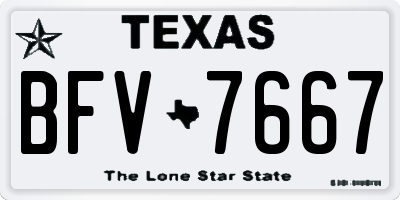 TX license plate BFV7667
