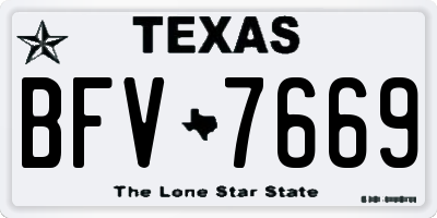 TX license plate BFV7669