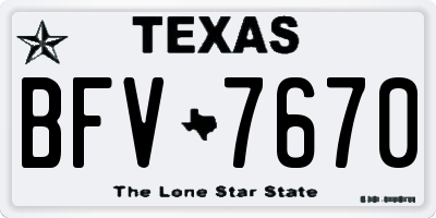 TX license plate BFV7670