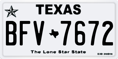 TX license plate BFV7672