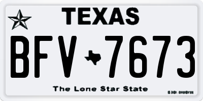 TX license plate BFV7673