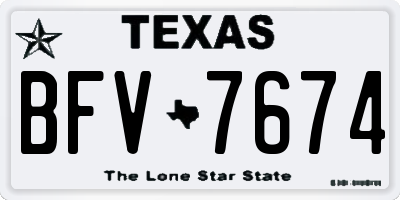 TX license plate BFV7674