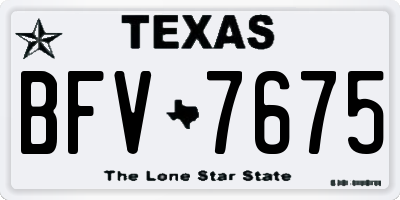 TX license plate BFV7675