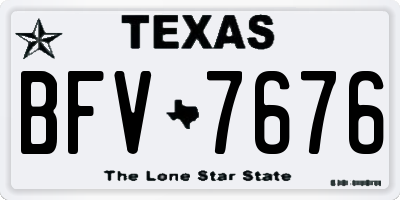 TX license plate BFV7676