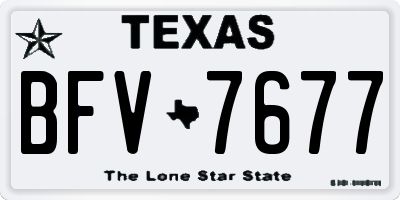 TX license plate BFV7677