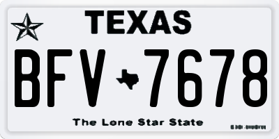 TX license plate BFV7678