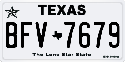 TX license plate BFV7679