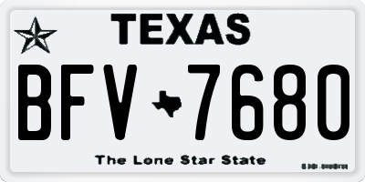 TX license plate BFV7680