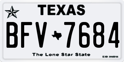 TX license plate BFV7684