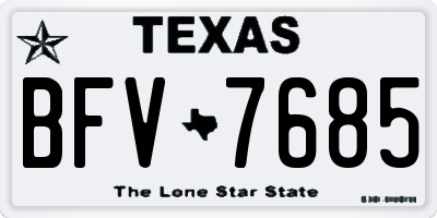 TX license plate BFV7685