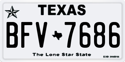 TX license plate BFV7686