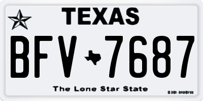 TX license plate BFV7687