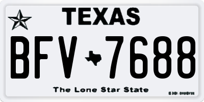 TX license plate BFV7688