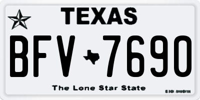 TX license plate BFV7690