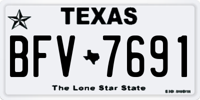 TX license plate BFV7691