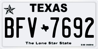 TX license plate BFV7692