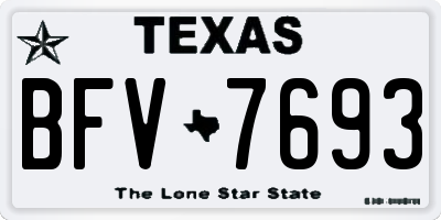TX license plate BFV7693