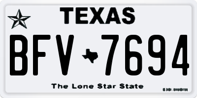 TX license plate BFV7694