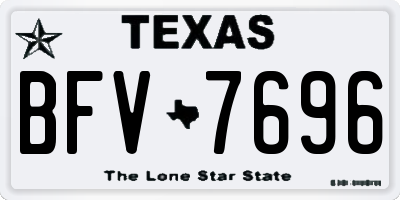 TX license plate BFV7696