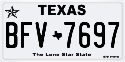 TX license plate BFV7697