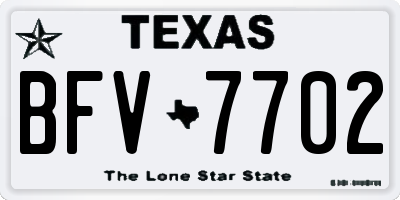 TX license plate BFV7702