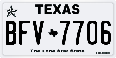 TX license plate BFV7706