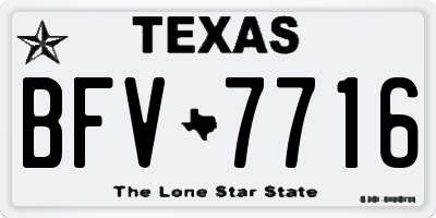 TX license plate BFV7716