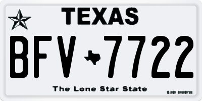 TX license plate BFV7722