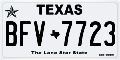 TX license plate BFV7723