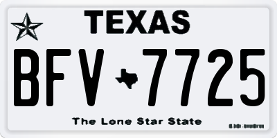 TX license plate BFV7725
