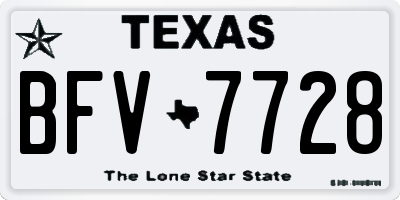 TX license plate BFV7728